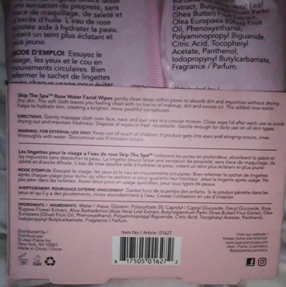 Rose Water Make up remover and cleansing wipes - Picture 2 of 3
